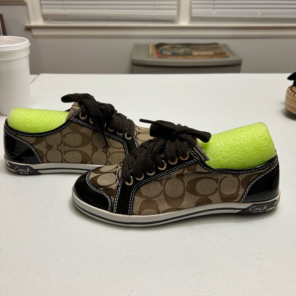 Coach Brown and Black Sneakers with Sporty Design